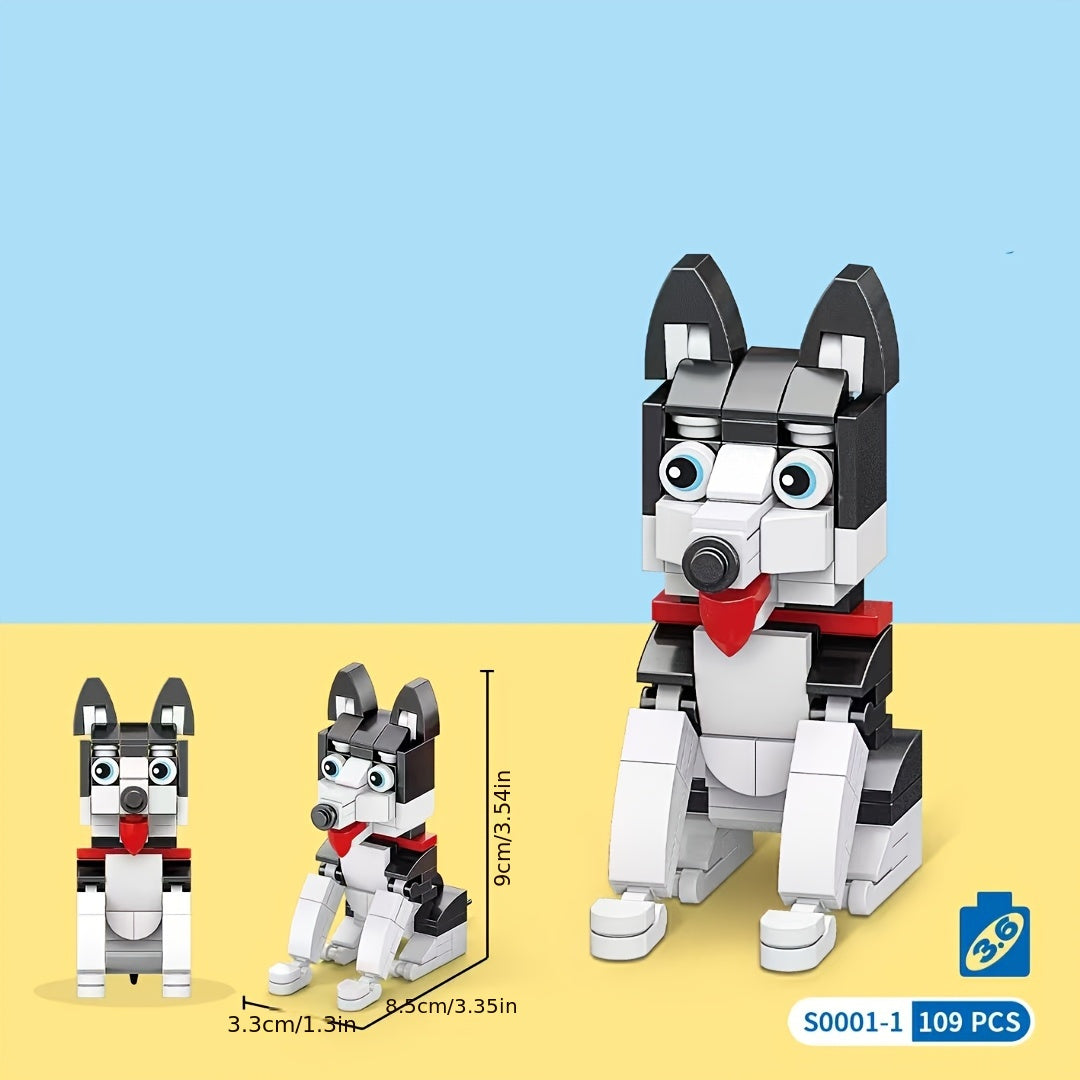 Dog Pet Building Blocks Cartoon Animal Models Assembly Toy