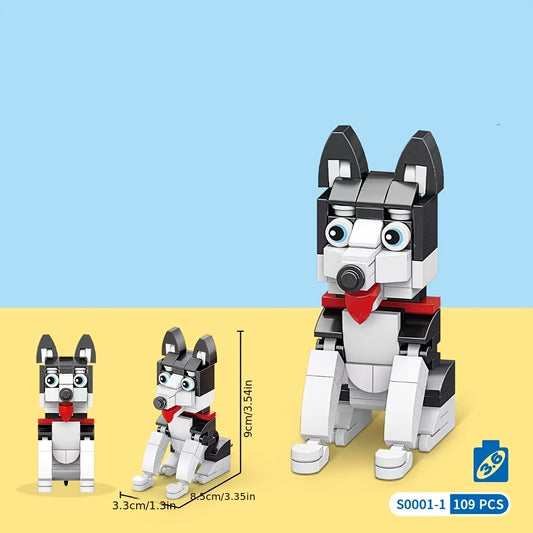Dog Pet Building Blocks Cartoon Animal Models Assembly Toy