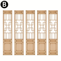 Set of 5 Wooden Screens for Room Separation and Decorative Use
