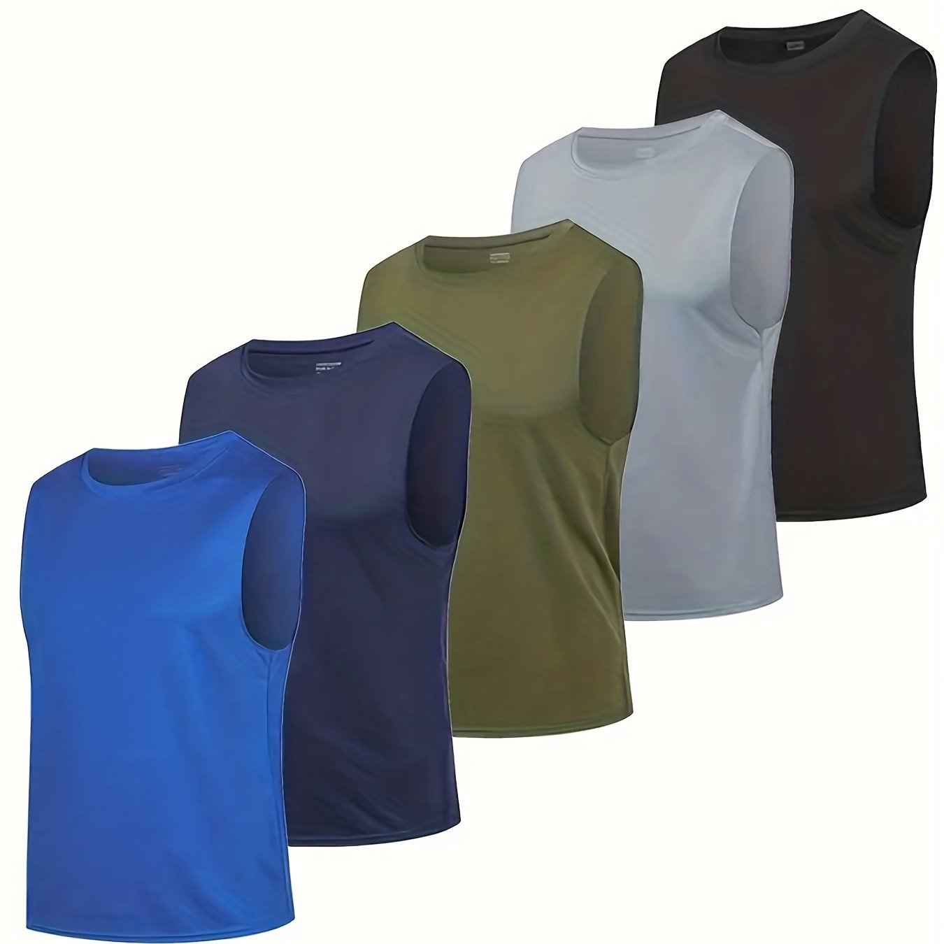 ZENGVEE Men's Quick Dry Workout Tank Top Moisture Wicking Muscle Tee Shirts