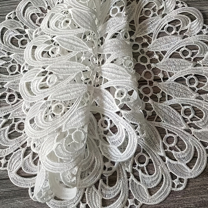 1pc Vintage Lace Embroidered Doily Crochet Floral Table Mat for Air Fryer