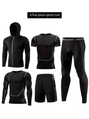 Men's Compression Suit Long Pants Long sleeved Shirt Sports Shorts