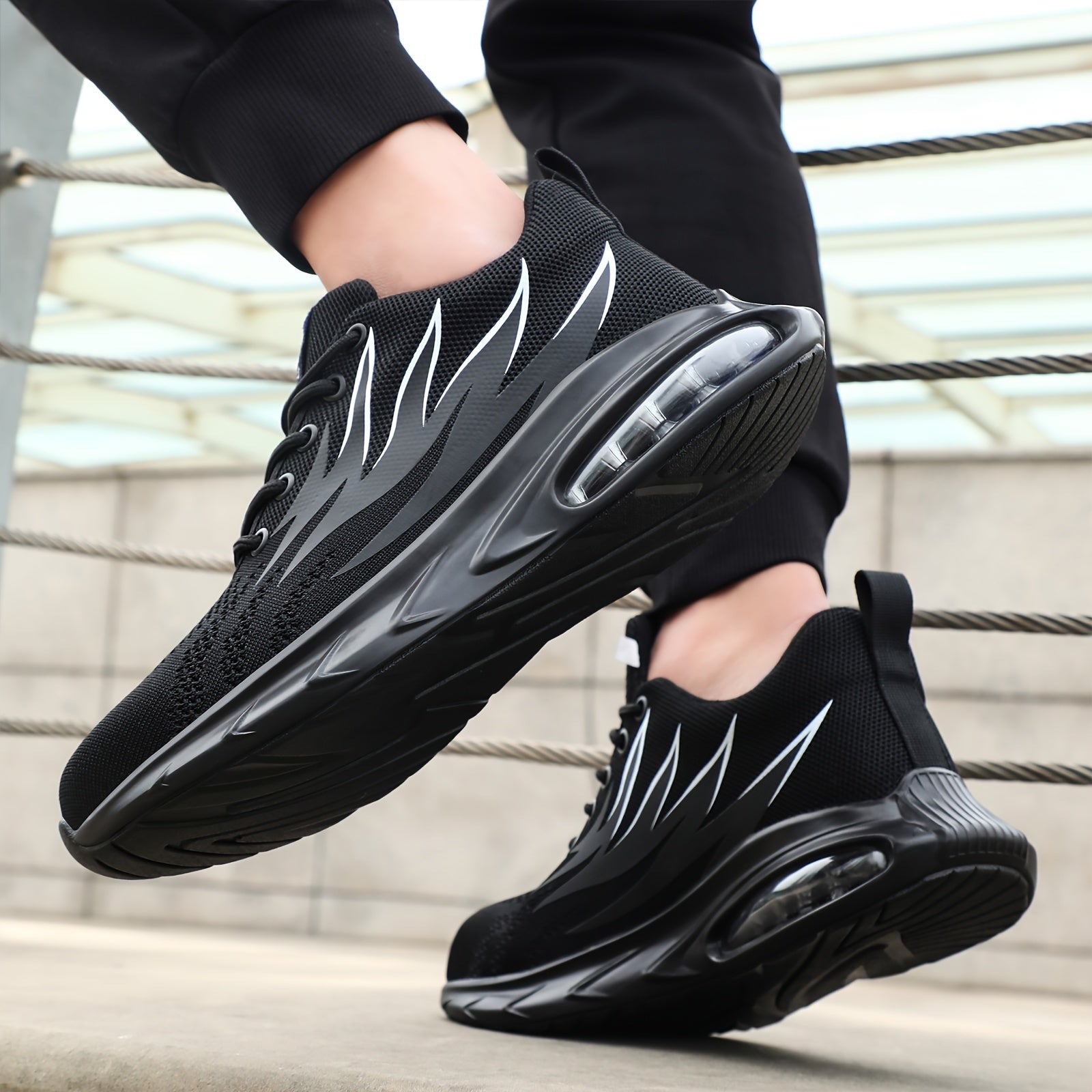Men's Steel Toe Work Shoes Puncture Proof Anti-Skid Safety Sneakers