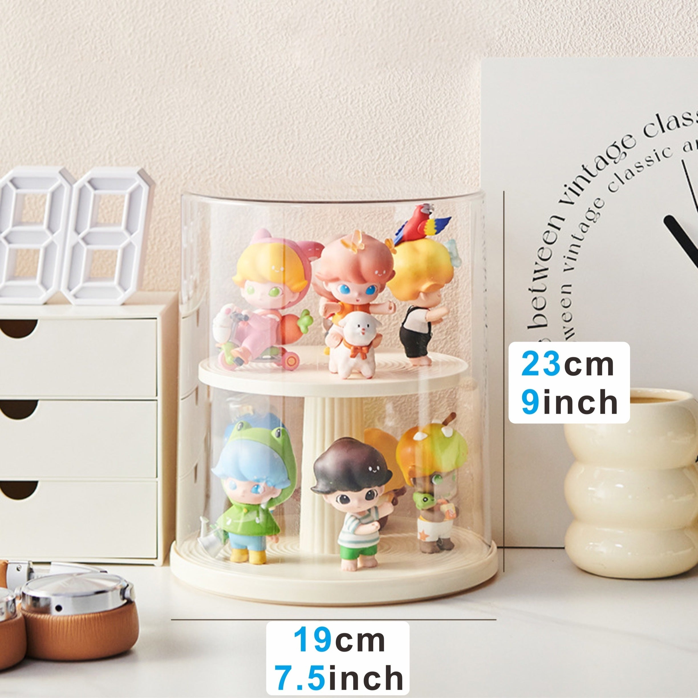 360 Rotatable Display Case Anime Figure Storage Box