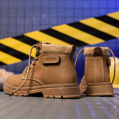 Men's Waterproof Safety Brown Boots For Winter