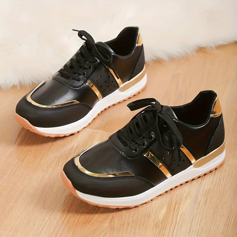 Breathable Colorblock Sneakers Low Top Lace Up Shoes