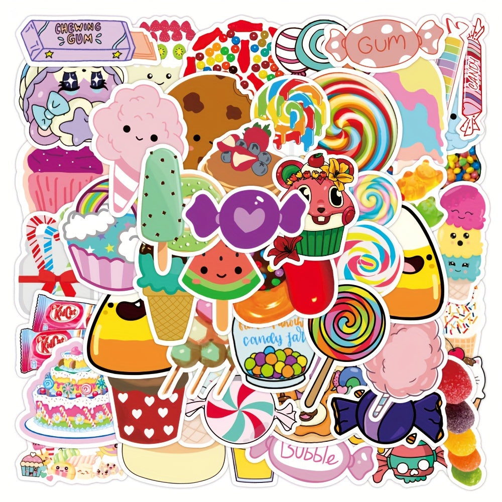 50pcs Colorful Lollipop Stickers for Laptop Helmet Water Cup