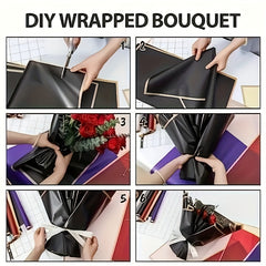 Flower Wrapping Paper Golden Edge Jelly Film Bouquet Packaging