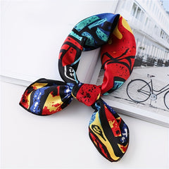 Classic Small Satin Square Scarf Bandana Head Wrap For Women