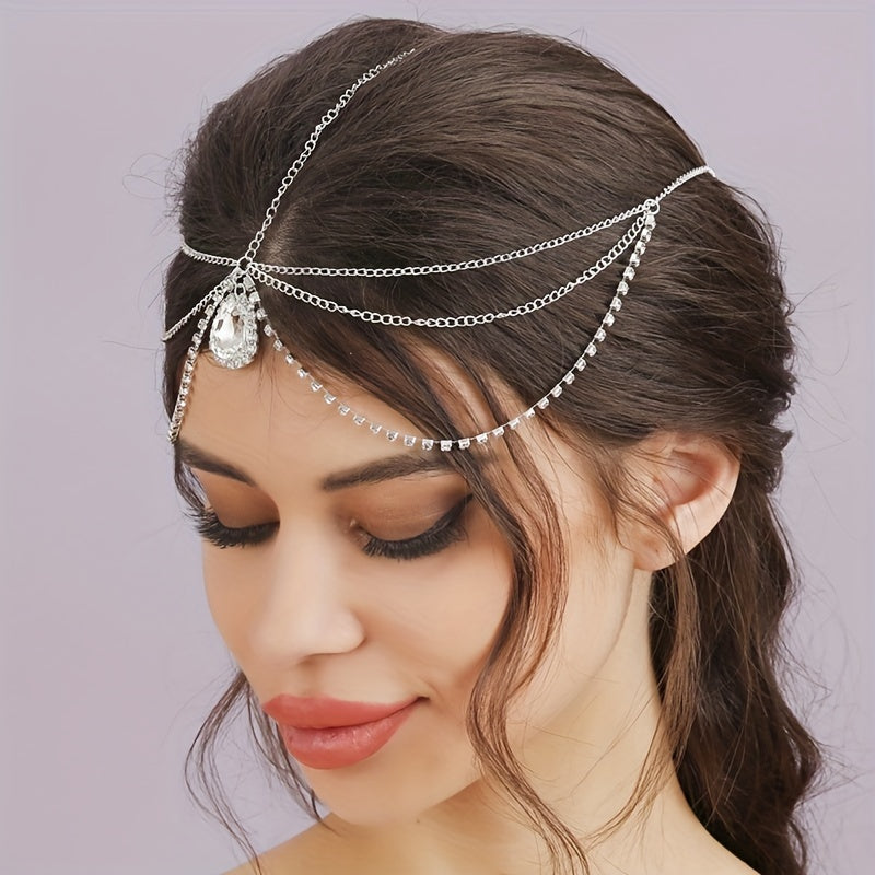 Silver Crystal Headband Tiara Bridal Hairband