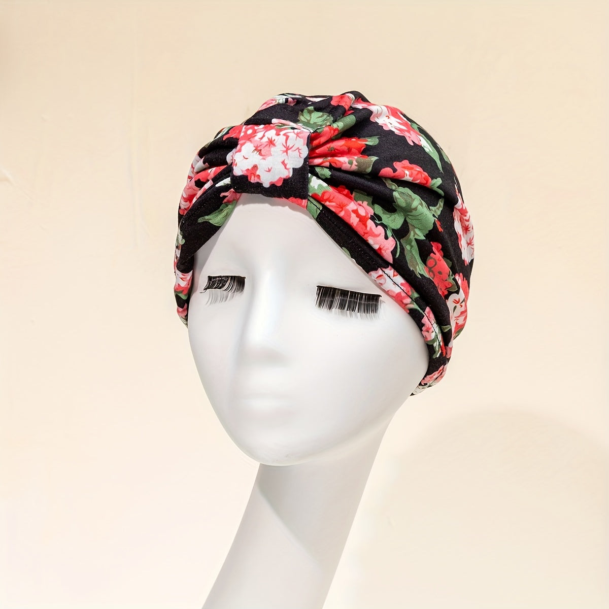 Flower Print Turban Cap Head Wrap Elastic Hijab Women Bandana Beanies