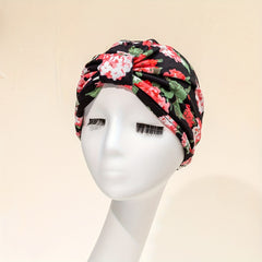 Flower Print Turban Cap Head Wrap Elastic Hijab Women Bandana Beanies