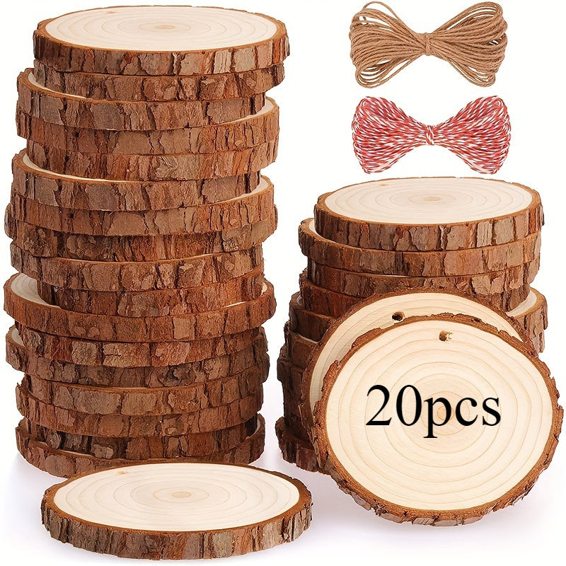 Natural Wood Chips 6-7 Wooden Set for Crafts Christmas Decoration DIY