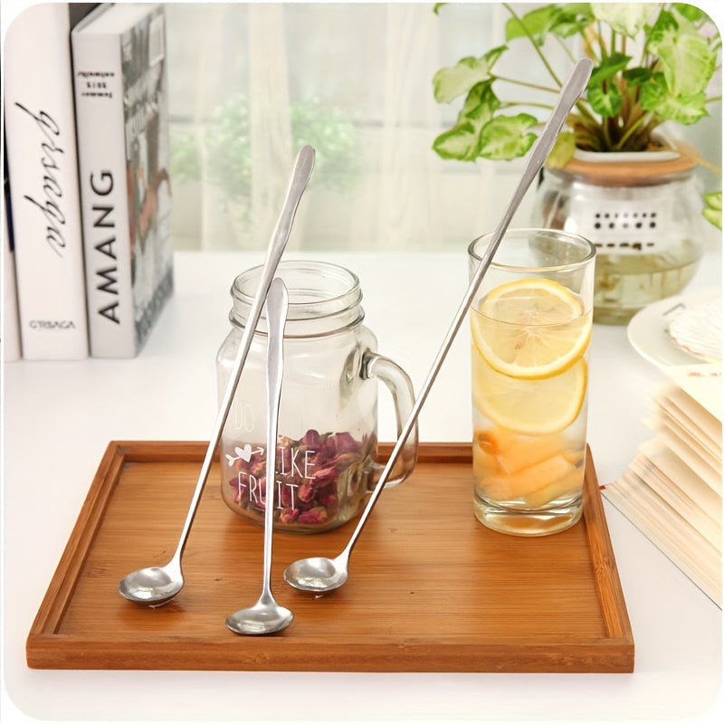 Stainless Steel Long Handle Spoon for Measuring Honey Milk Tea Powder