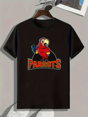 PARROTS Print Men's Graphic T-shirt Casual Comfy Tees For Summer Mens Clothing