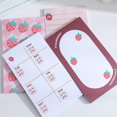 Strawberry Planner Memo Pad 15inch 50 Sheets Weekly Plan Stationery School Offic