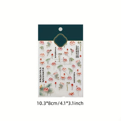 Lotus Sticker Craft Flower Nail Art Sticker Transparent Adhesive Nail Sticker