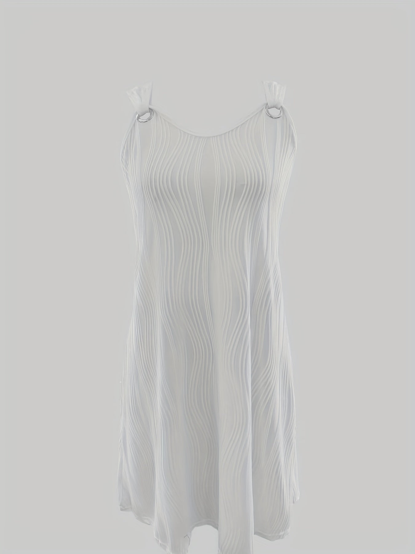 Wavy Stripe Bodycon Dress V Neck Sleeveless