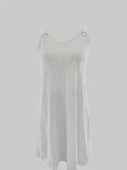 Wavy Stripe Bodycon Dress V Neck Sleeveless