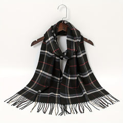 Plaid Tassel Scarf Windproof Shawl Outdoor Sunscreen Head Wrap
