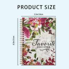 Eat Well Red Flowers Recipe Book 13 97x21 08cm Notebook with 50 Pages