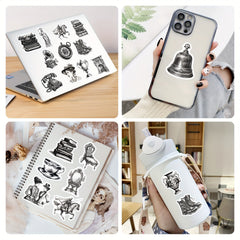 50pcs Medieval Retro Style Waterproof Stickers Mixed C
