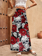 Tribal Print High Waist Maxi Skirt