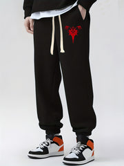 Ethnic Print Drawstring Sweatpants Loose Fit Casual Joggers