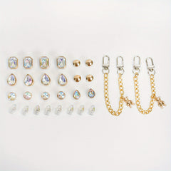 28 PCS Faux Crystal Bear Rhinestones Shoe Charms - Shoe Decoration Accessories