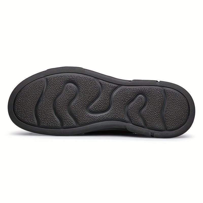 CLOHOO Men's Leather Outdoor Loafer Shoes