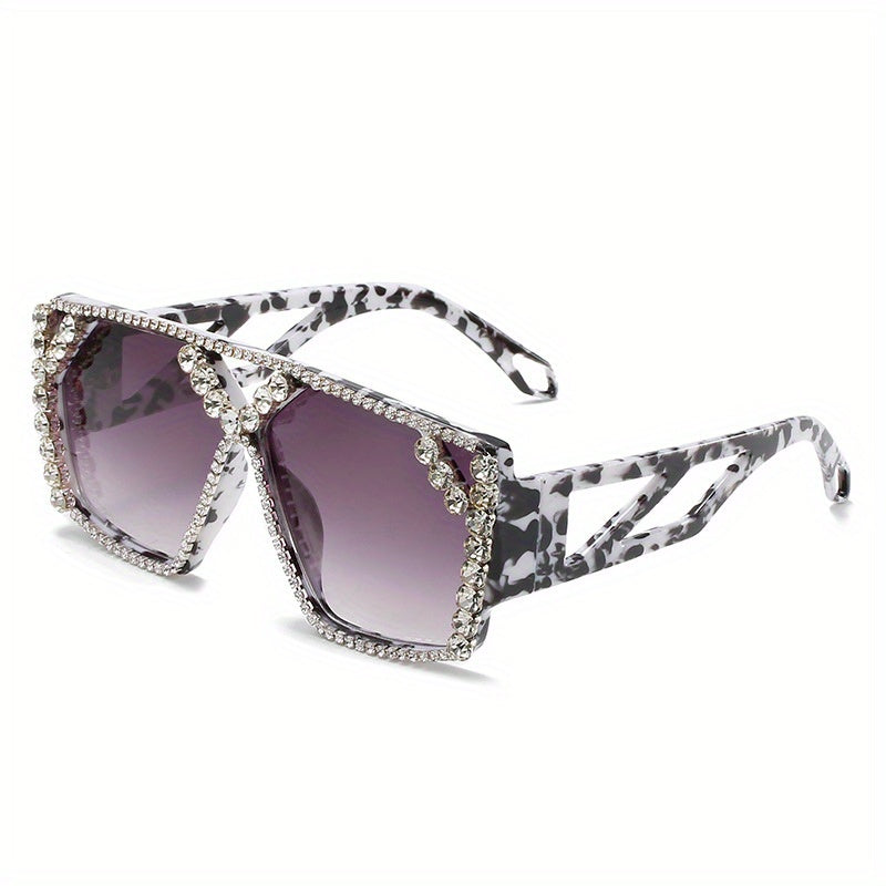 Y2K Top Bar Sunglasses Rhinestone Gradient Lens UV400