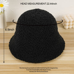 Adult Fluffy Bucket Hat Outdoor Sport Hats Winter Spring Autumn Valentines