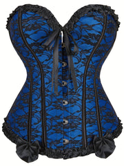 Strapless Corset Bustier Tummy Control Lace Up Body Shaper