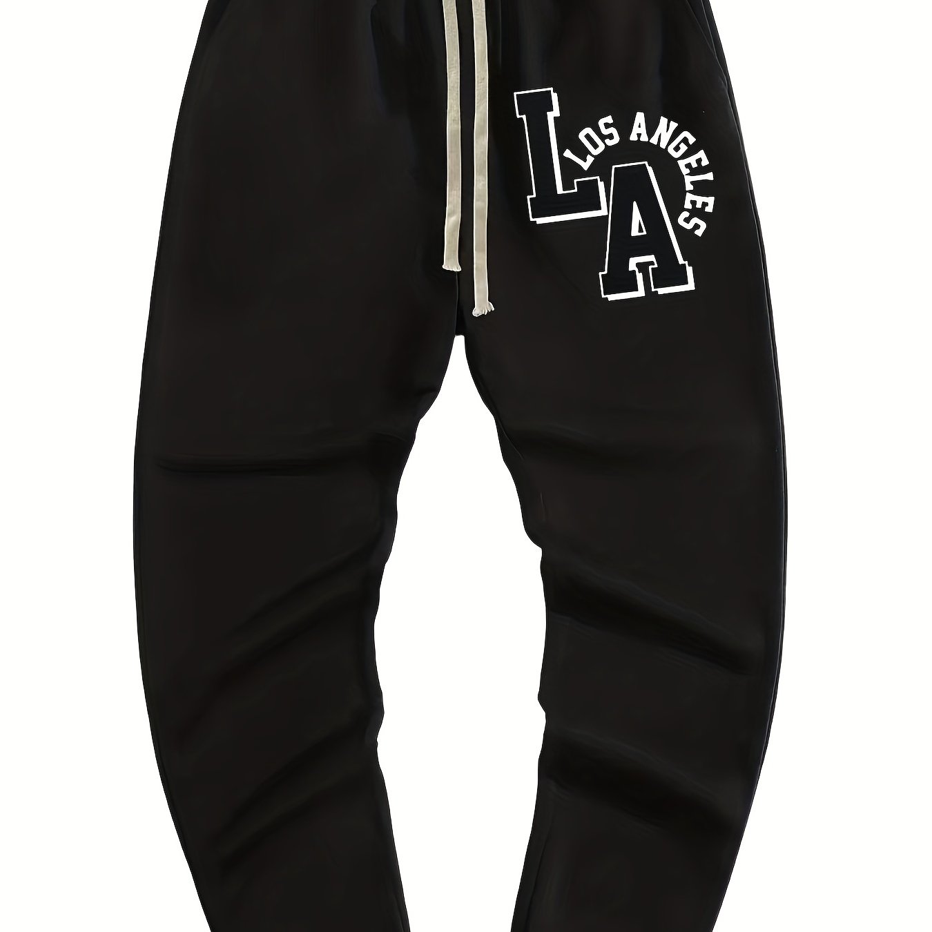 Men's Letter Print Joggers Casual Loose Fit High Stretch Waist Pants