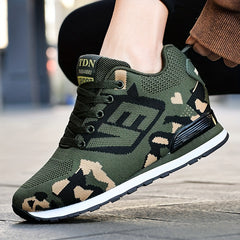 Women's Camo Sneakers Knitted Letter Non Slip Outdoor Shoes