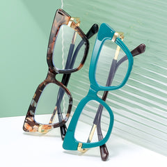 Cat Eye Light Blocking Glasses For Women - Anti Eyestrain Clear Glasses