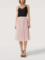 Pleated Elastic Waist Skirt for Women's Spring & Summer Wear