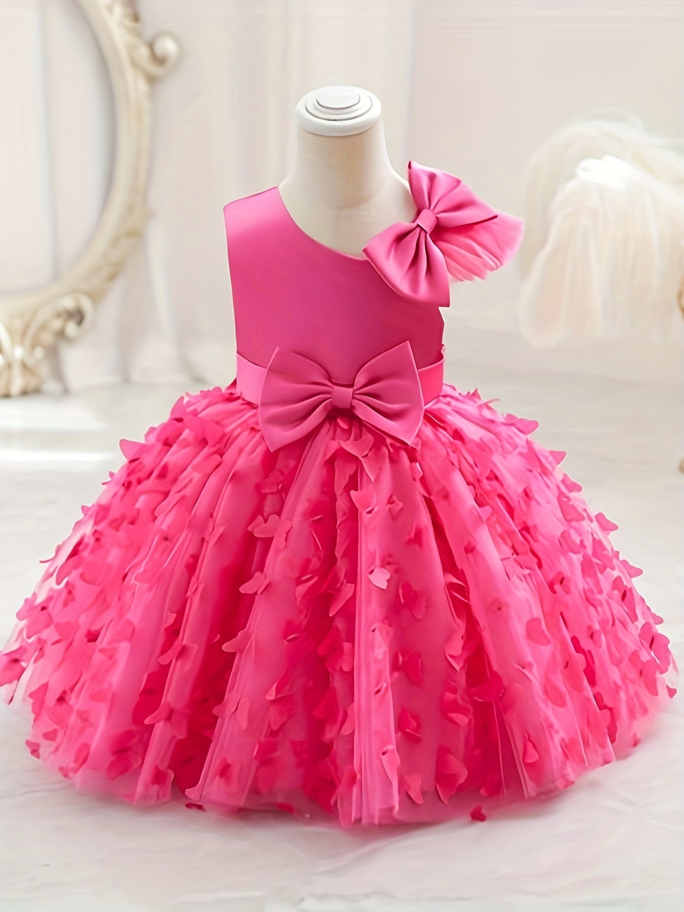 Baby Girls Butterfly Bowknot Sleeveless Princess Dress for Party