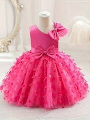 Baby Girls Butterfly Bowknot Sleeveless Princess Dress for Party