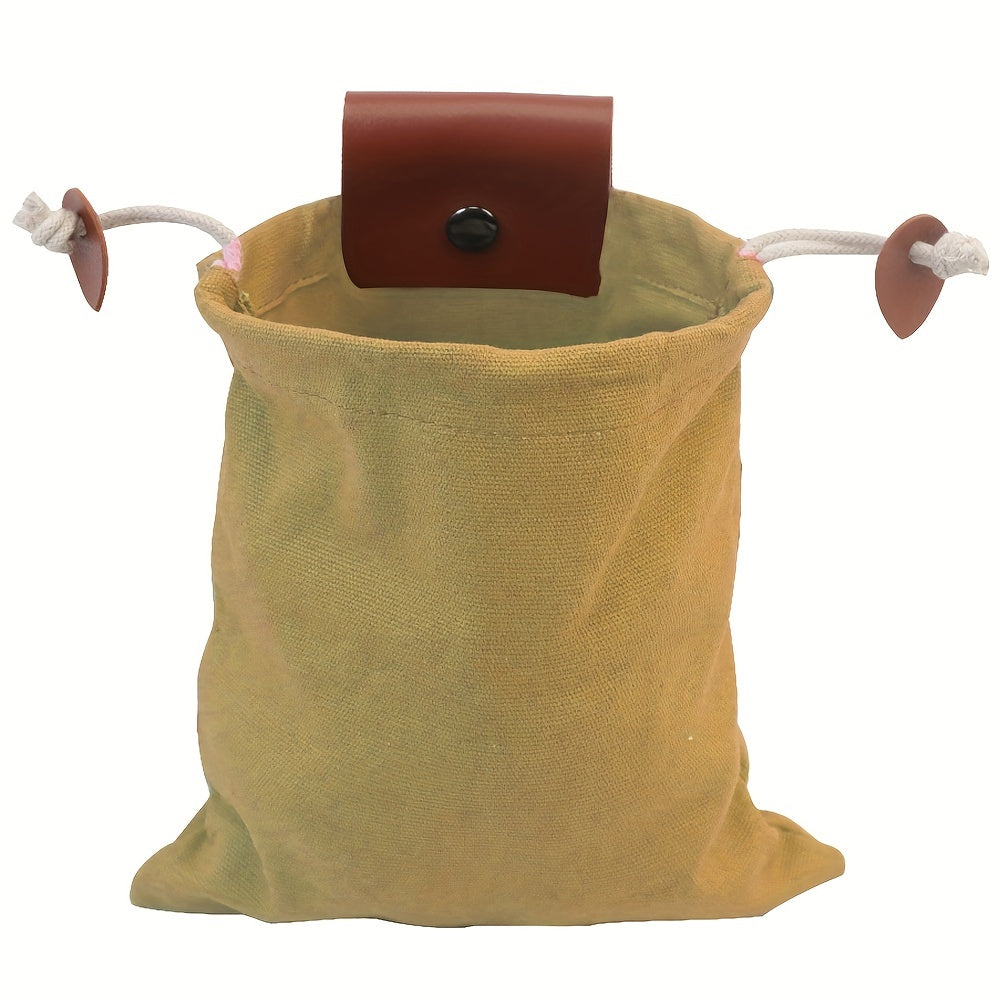 Canvas Waxed Mushroom Foraging Pouch Collapsible Bag