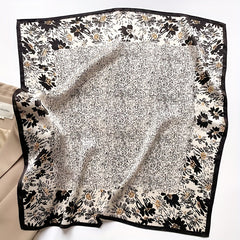 Dotted Flower Bandana Satin Square Scarf Neckerchief