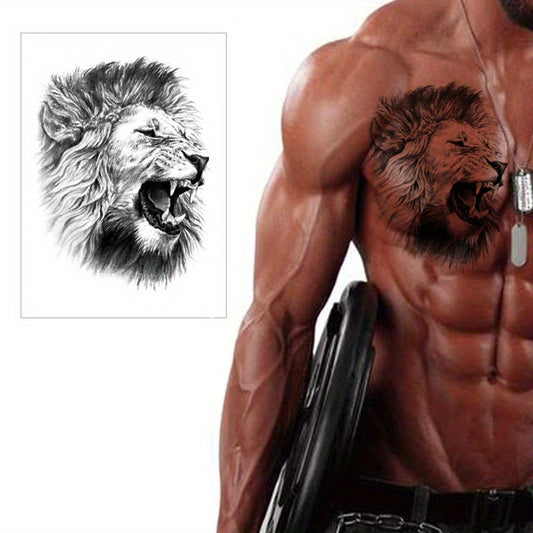 Flower Snake Lion Wolf Tattoo Sticker