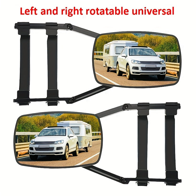 RV Truck Car Trailer Extension Rearview Mirror Extended Strap Flat Mirror