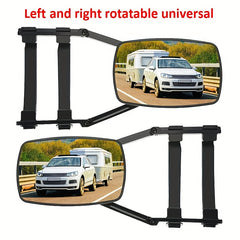 RV Truck Car Trailer Extension Rearview Mirror Extended Strap Flat Mirror