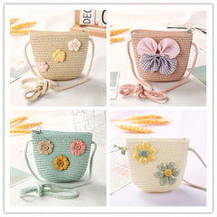 Kids Straw Crossbody Bag Lightweight Shoulder Bag Girls