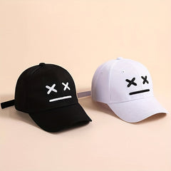 Kids Smile Face Embroidered Baseball Cap Sun Protection Sunshade Hat