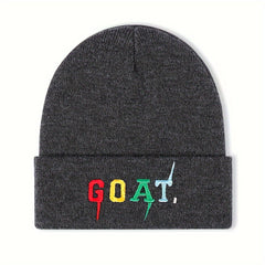 GOAT Embroidered Knitted Beanie Hat Autumn Winter Outdoor Warm Cap