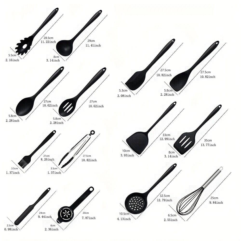 15pcs Silicone Utensils Set Heat Resistant Cooking Spatula Spoon Non-stick