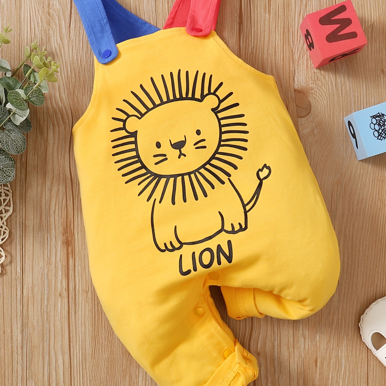Baby Boys Lion Print Overalls Romper Clothes