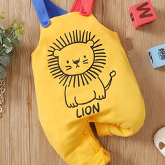Baby Boys Lion Print Overalls Romper Clothes